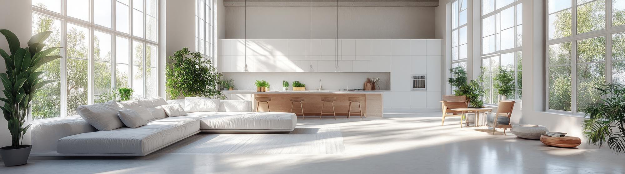 Interior apartament modern cu lumină naturală